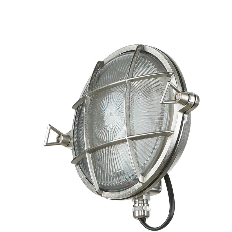 Lampe marine murale extérieure laiton verre strié IP64