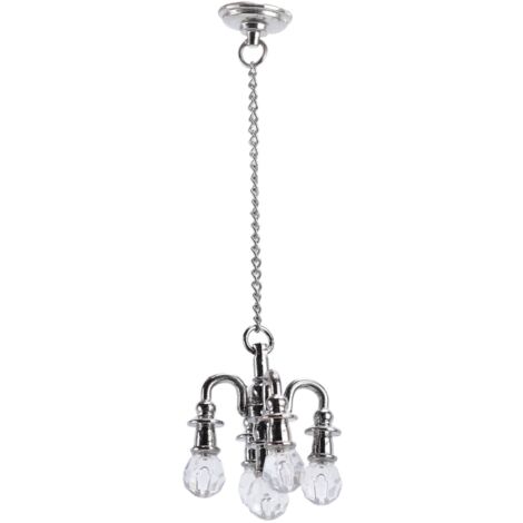 Lampe Miniature Maison de Poupée, Apparence Réaliste et Lumineuse, Petit Luminaire Anti-Rouille pour Décoration et Cadeaux - Argenté