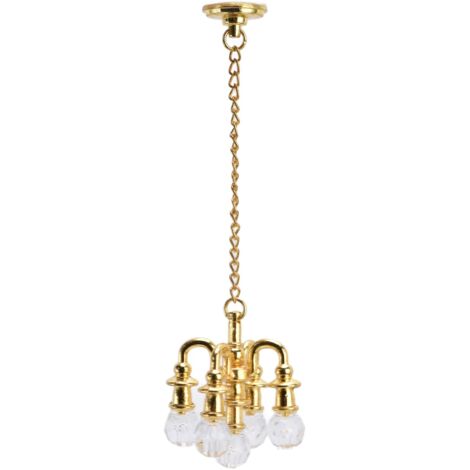 Lampe Miniature Maison de Poupée, Apparence Réaliste, Petit Luminaire Anti-Rouille, Meubles Miniatures pour Cadeaux et Décoration Dorée