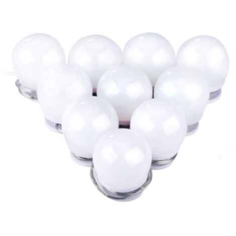 Lampe miroir à ventouse, 10 ampoules, lampe de vanité LED, câble USB, lumière réglable, lumière chaude et froide, lampe de vanité de salle de bain et de chambre