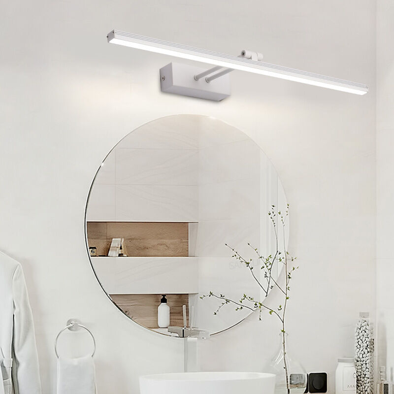 lampe miroir applique salle de bain blanc chaud led 10w 3200k luminaire interieure moderne noir lampe eclairage 50cm