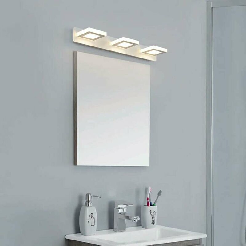 Ineasicer - Lampe Miroir Applique Salle de Bain Blanc Froid 6000K, 12W 585LM Luminaire Salle de Bain Intérieure Moderne Blanc lampe Eclairage Salle
