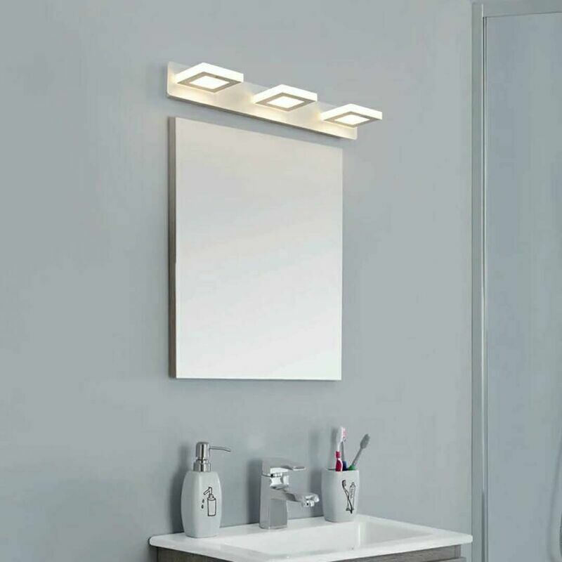 Lampe Miroir Applique Salle de Bain lumière tricolore, 15W Luminaire Salle de Bain Intérieure Moderne lampe Eclairage Salle de Bain, Réglable à 360Ḟ,