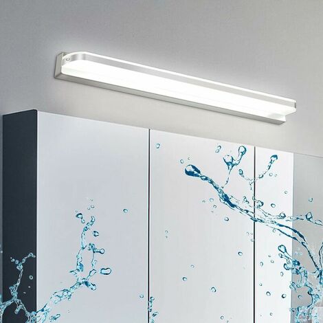 Lampe Miroir LED 7W 42CM Blanc Froid, Applique Miroir Salle de Bain IP44 Étanche 6000K 600LM, Acrylique Lampe Applique LED Moderne Lampe Armoire Luminaire Salle de Bain