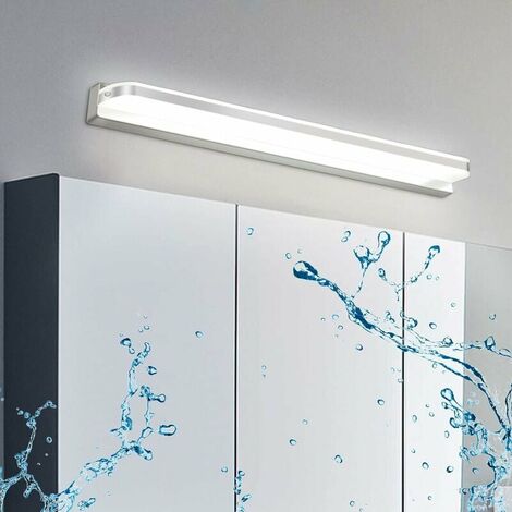 Lampe Miroir LED 9W 42CM Blanc Froid, Applique Miroir Salle de Bain IP44 Étanche 6000K 600LM, Acrylique Lampe Applique LED Moderne Lampe Armoire Luminaire Salle de Bain [Classe énergétique A+]