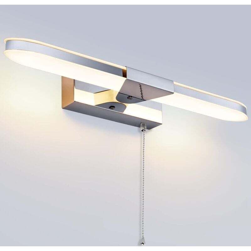 Lampe Miroir LED Salle de Bain 40CM Lampe pour Miroir Lumineux LED Applique Murale Lumiere Miroir Salle de Bain Avec interrupteur à tirette 3000K