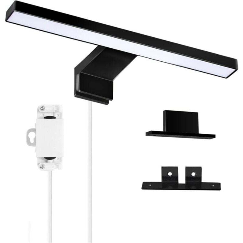 Lampe Miroir Salle de Bain 8W 60CM 680LM 230V 6000K,IP44 Imperméable Classe II en 3 en 1 Miroir Lumineux LED,Non Scintillement,Pince sur Miroir,