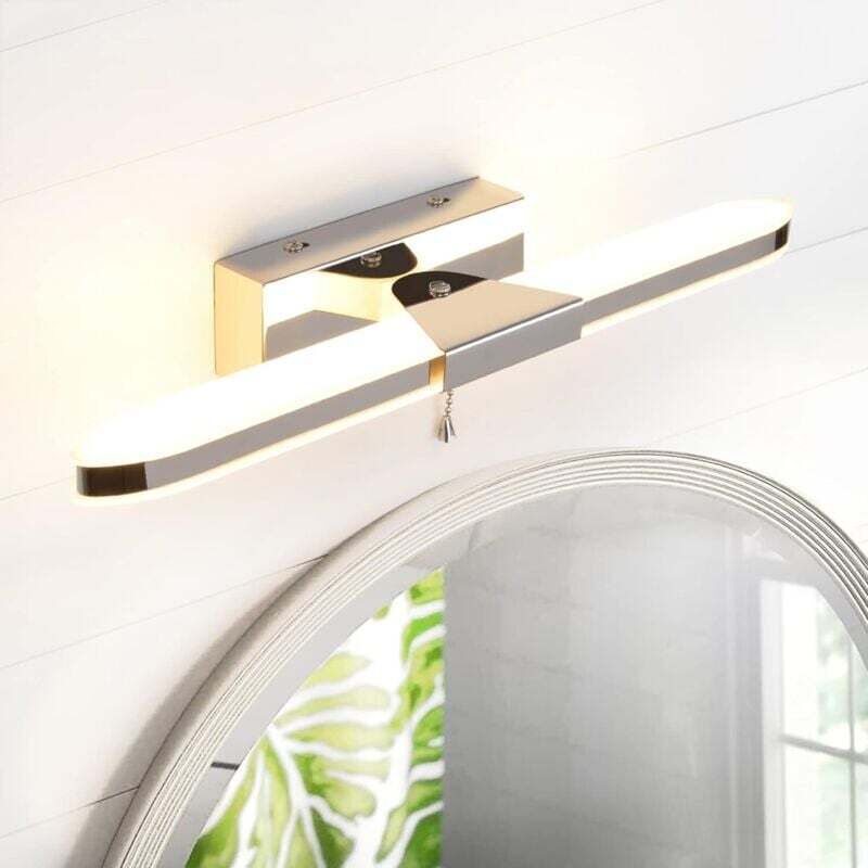 Lampe Miroir Salle de Bain LED 40cm - 8W 640lm 3000K IP44 Acrylique - Interrupteur à Tirette