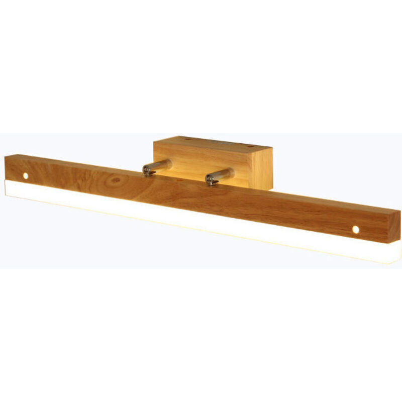 Lampe Miroir Salle de Bain LED Bois Applique Salle de Bain 40cm LED Applique Murale Interieur en Bois Lampe Murale pour Chambre