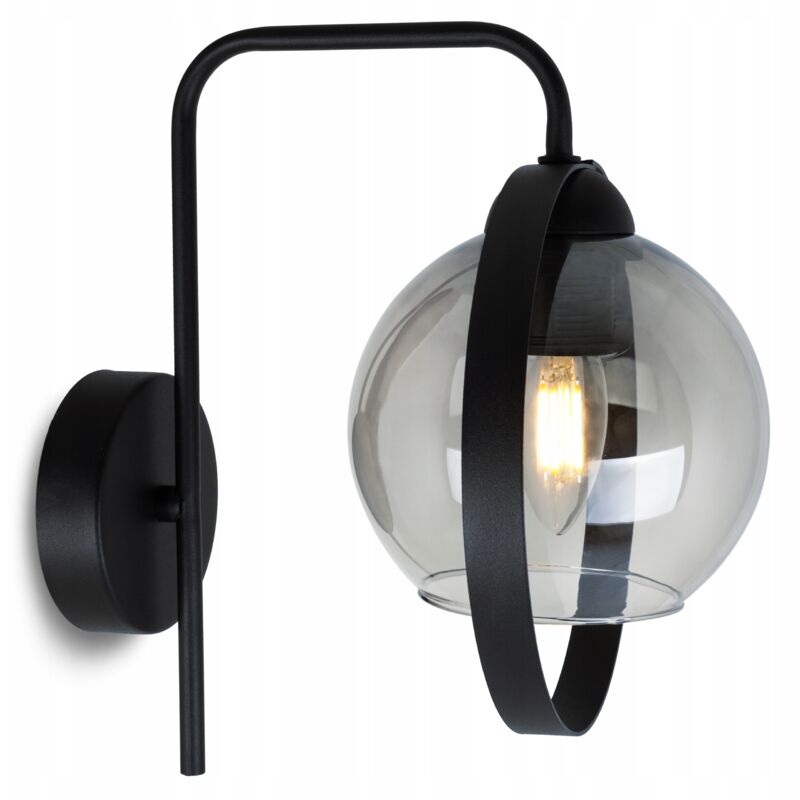 Lampe Moderne Applique En Verre Anneau Graphite