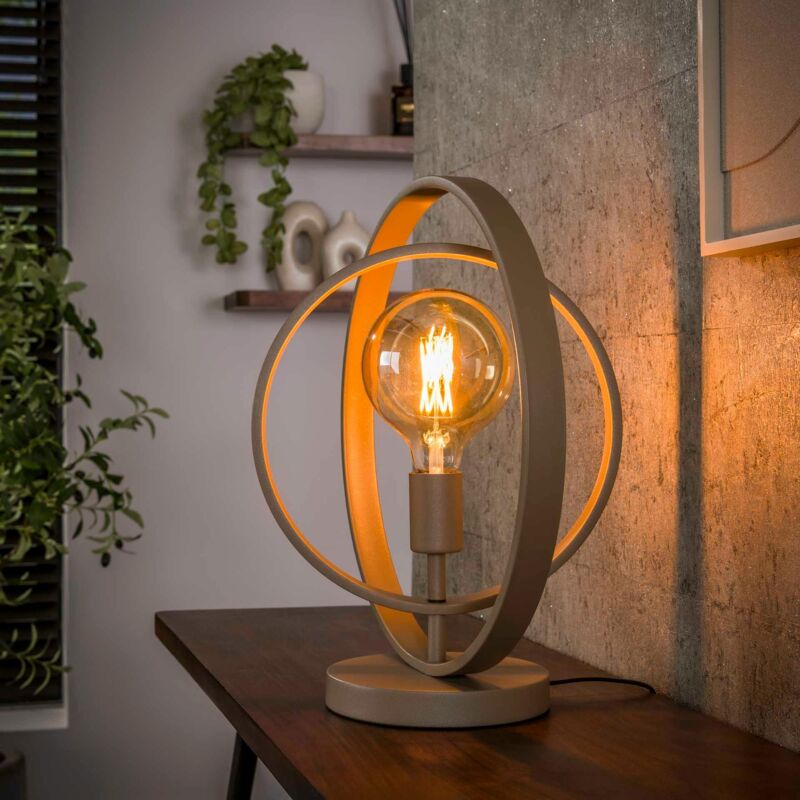 Lampe moderne beige mat, 2 anneaux pivotants TRIBECA Lampe moderne beige mat, 2 anneaux pivotants TRIBECA