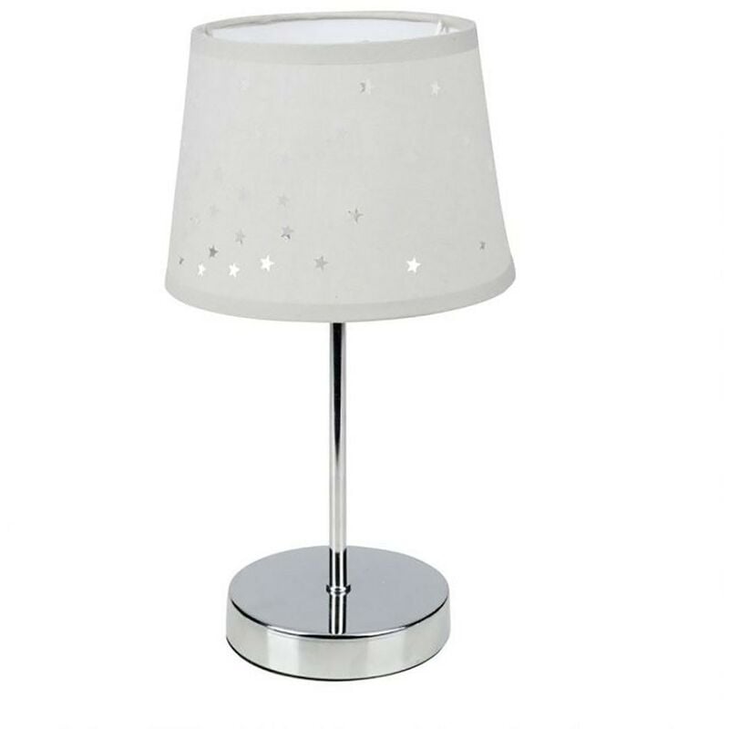 Lampe métal abat-jour ajouré étoile gris