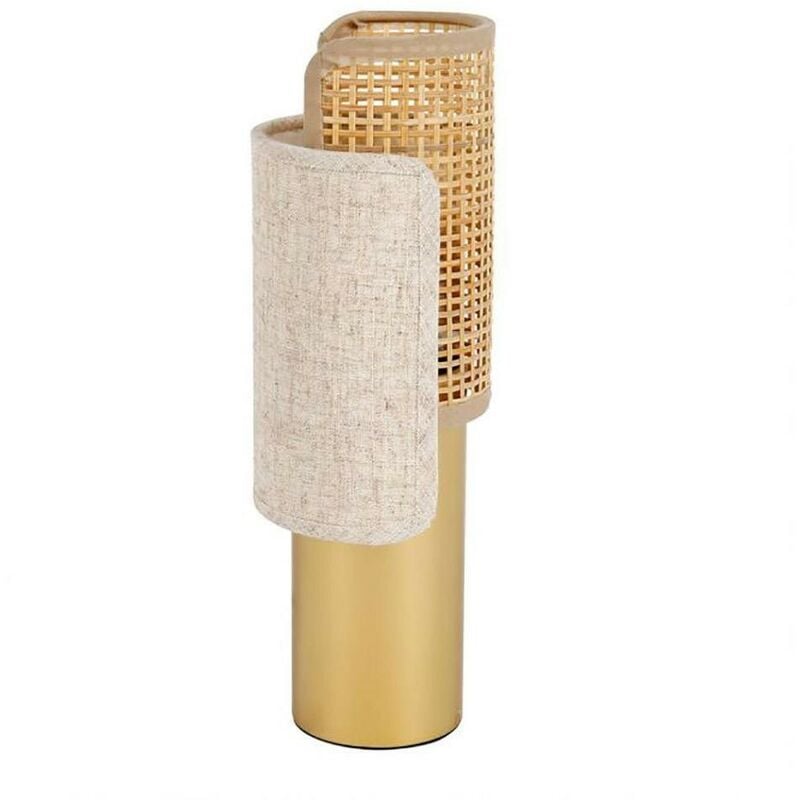 Ostaria - Lampe métal coton lin Bourgeon beige