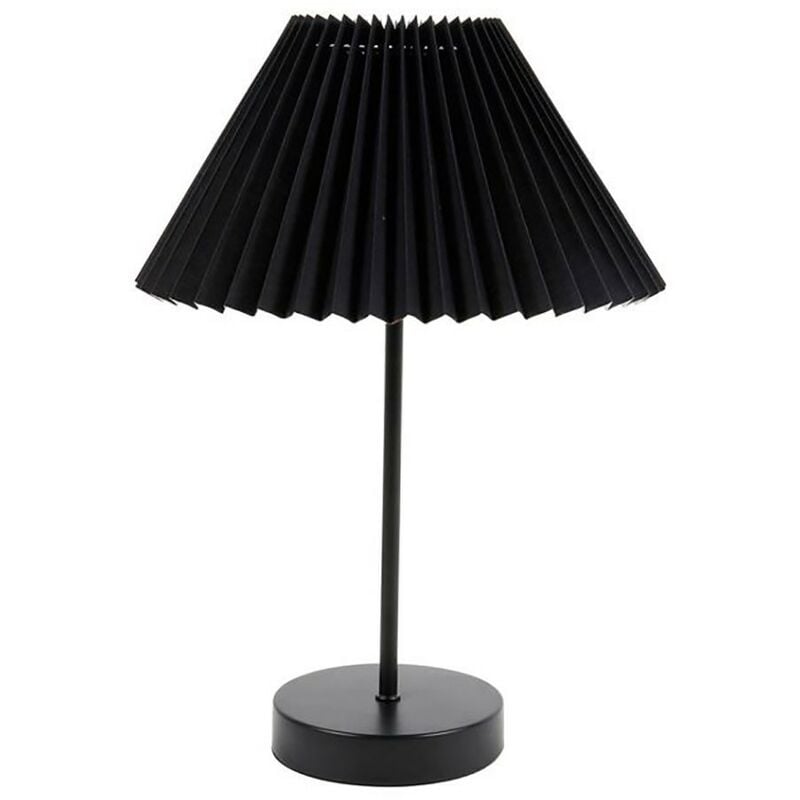 Ostaria - Lampe métal tissu plissé Aurélia noire