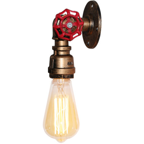 Lampe Mural Vintage Industrielle E27 Applique Mural Intérieur Luminaire pour Couloir Escalier Chambre Rouille - 1PCS