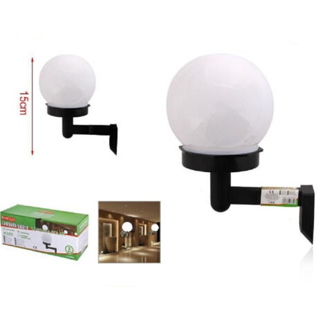 Lampe Murale A Led Alimentee Par L'energie Solaire Globe De 15 Cm Pour L'exterieur 2002999
