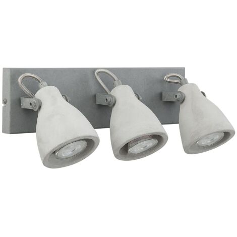 Lampe Murale Applique Grise en Béton avec 3 Abat-jours Réglables GU10 35W Design Industriel pour Éclairage de Salon ou Couloir Urbain Moderne Beliani