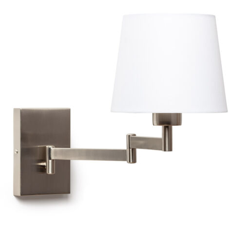Lampe Murale Articulée Aluminium et Tissu Ugani Blanc