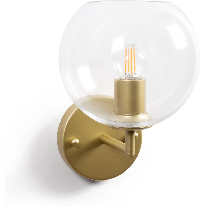 Ledkia - Lampe Murale Métal et Verre Bern Doré