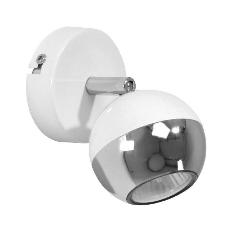 Epikasa - Spot d'Intérieur Bianca, Métal, Chrome, Blanc, 8x8x14 cm