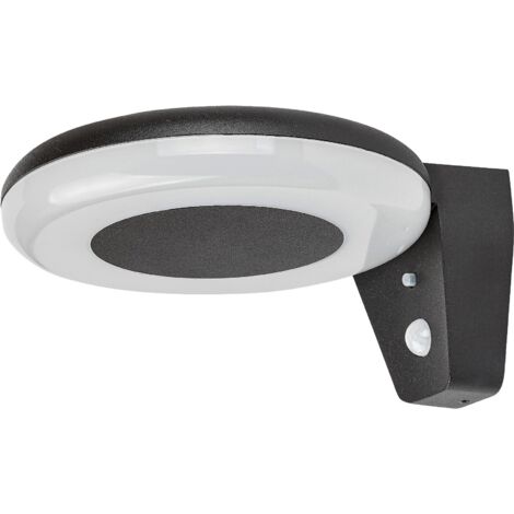 Lampe murale certiovo LED noir 4W IP44 4000K B: 22cm H: 10cm Ø18,5 cm 3 niveaux dimmables