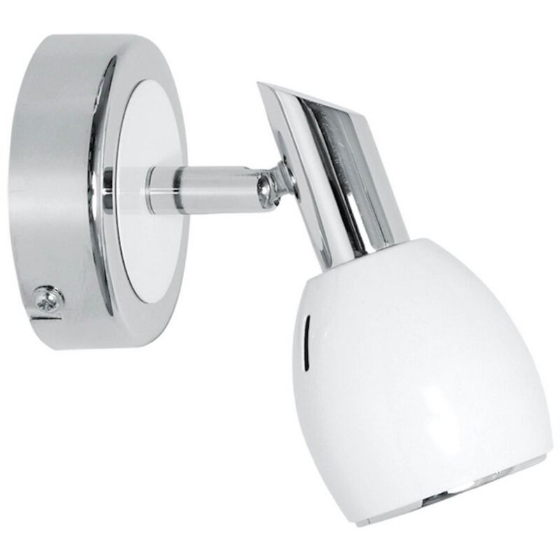 Spot d'Intérieur Colors, Métal, Chrome, Blanc, 12x11,5x8,5 cm