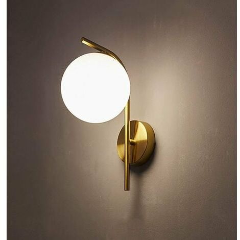Lampe Murale De Créativité Moderne Avec Abat-Jour En Verre Boule, E27 Fini Doré Appliques Murales Luminaire Personnalité Montage Mural Lumière Pour Chambre Salon Couloir Art Mural
