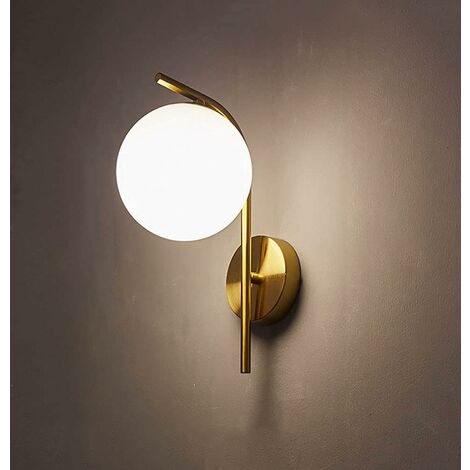 Lampe Murale De Créativité Moderne Avec Abat-Jour En Verre Boule, E27 Fini Doré Appliques Murales Luminaire Personnalité Montage Mural Lumière Pour Chambre Salon Couloir Art Mural