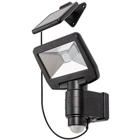 Lampe murale dojran plastique noir LED 5W IP44 4000K L: 19cm B: 12cm H: 28cm avec capteur