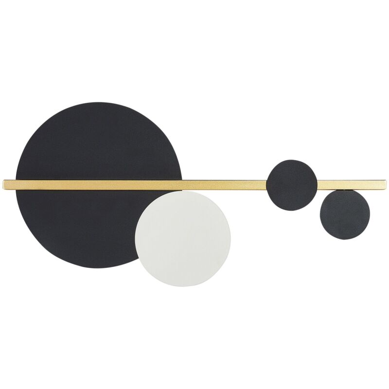 Lampe murale en métal Éclairage d'appoint Forme ronde décorative Noir et or Parita