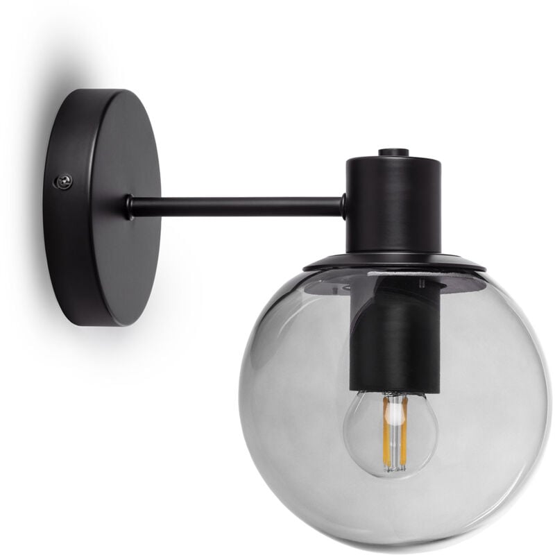 Ledkia - Lampe Murale Extérieur en Métal et Verre Yanbu Noir