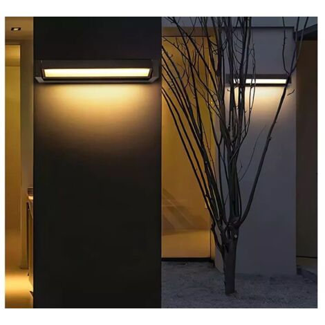 Lampe murale extérieure blanche carrée 24cm 12W, réglable 350° moderne minimaliste