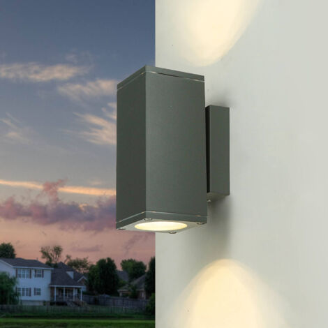 Lampe murale extérieure Fonte d'aluminium IP54 Anthracite GU10 Moderne Up Down Lampe murale extérieure Cour