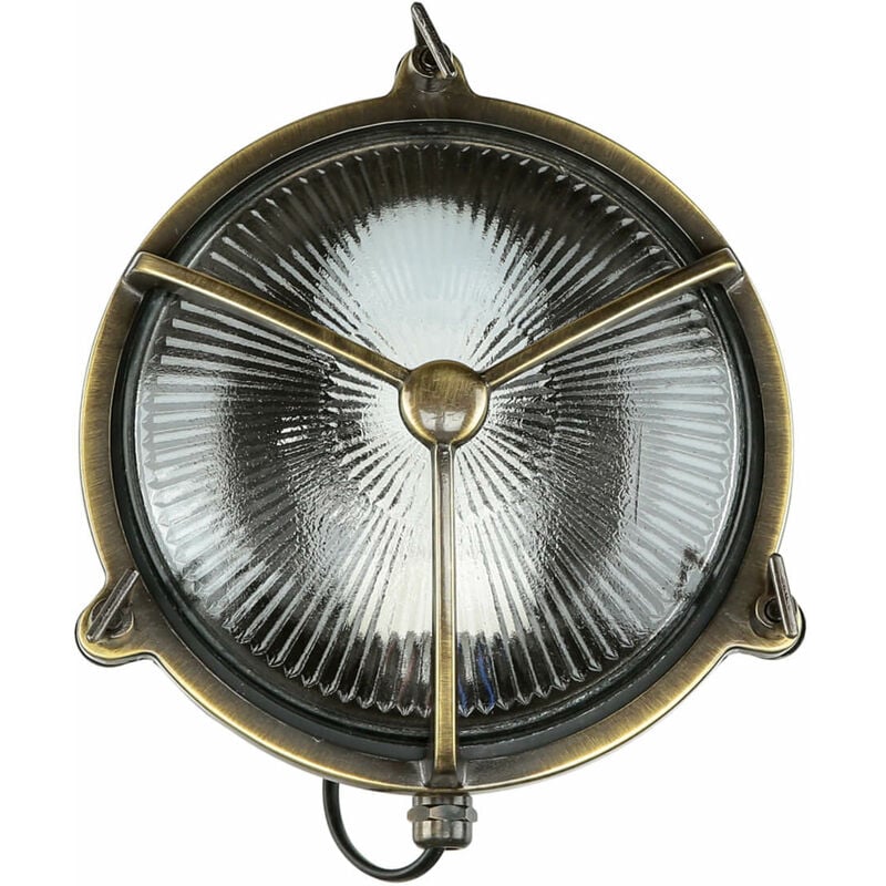 Außenleuchte Wand IP64 E27 Glas Messing Maritim Wandleuchte außen Garten Haus