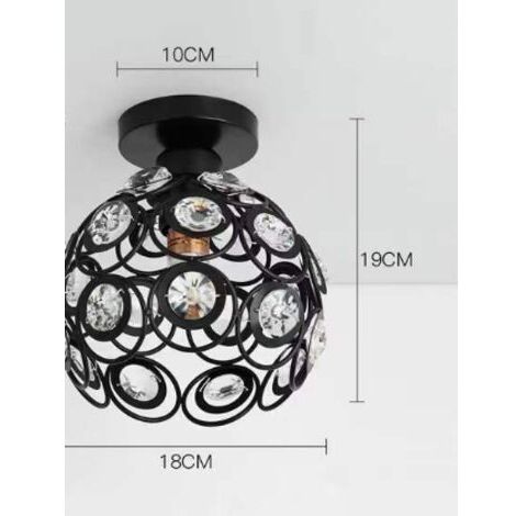 Lampe murale géométrique en fer forgé pour le salon, la cuisine, le loft, la salle à manger, la cafétéria (ampoule non incluse) Lumière blanche en forme de boule de cristal E27