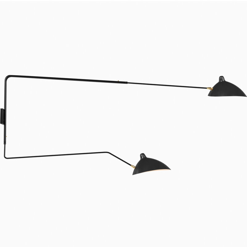 Lampe de Bureau - Applique Murale - 2 Bras Noir - George Noir