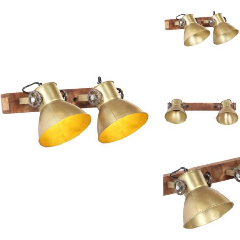Lampe murale industrielle Laiton 45x25 cm E27 - Lampe Murale - Applique Murale - Lampadaire - Éclairage Mural - Décoration Intérieure