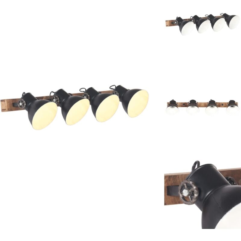 Lampe murale industrielle Noir 90x25 cm E27 - Lampe Murale - Applique Murale - Éclairage Mural - Lampadaire Industriel - Luminaire Design