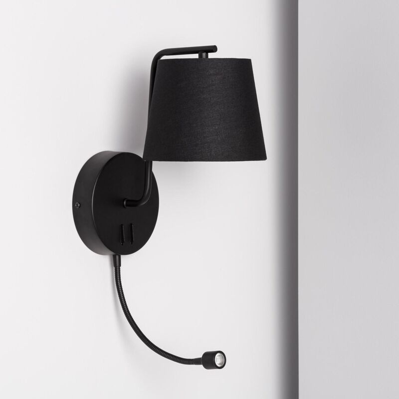 Ledkia - Lampe Murale Métal Kuomba avec Flex led de Lecture Noir