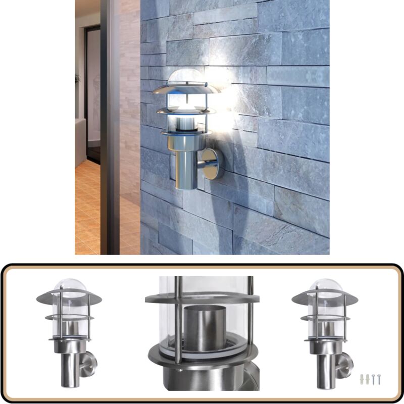 Vidaxl - Lampe murale led de patio Acier inoxydable - Applique Murale - Éclairage Extérieur - Luminaire Extérieur - Lampe Murale - Inox