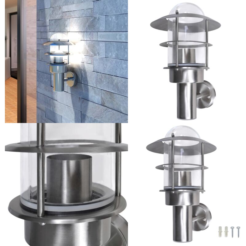 Lampe murale led de patio Acier inoxydable - Applique Murale - Éclairage Extérieur - Luminaire Extérieur - Lampe Murale - Inox - Home & Living