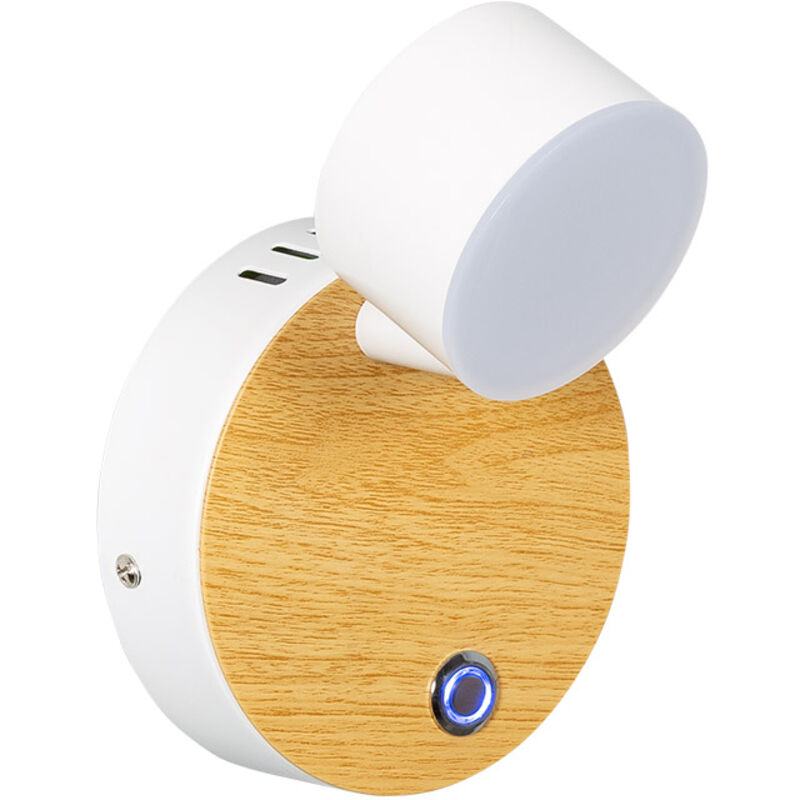 Efectoled - Lampe Murale led Métal 5W Serifos avec Interrupteur Blanc