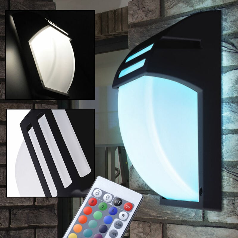 Applique murale télécommande façade jardin lumière extérieure dimmable dans un ensemble comprenant des ampoules led rvb