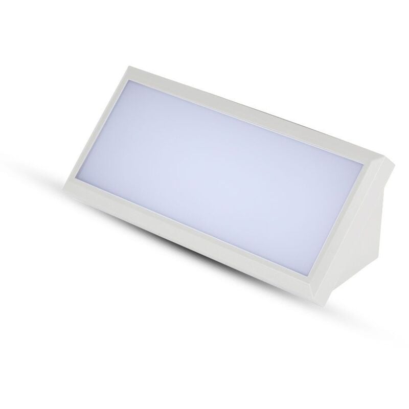 V-tac - VT-8054 Applique murale led rectangulaire 12W couleur blanc angulaire extérieur IP65 applique murale lumière blanche naturelle 4000k sku 6814