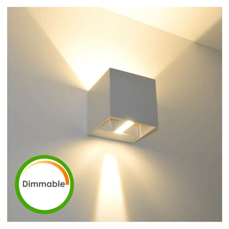 Lampe murale led variable 6W IP54 - Blanc - Cubic