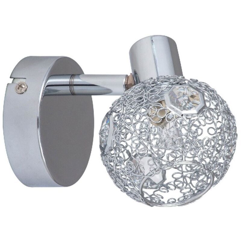 Epikasa - Spot d'Intérieur Lena, Métal, Verre, Chrome, 12x8x8 cm