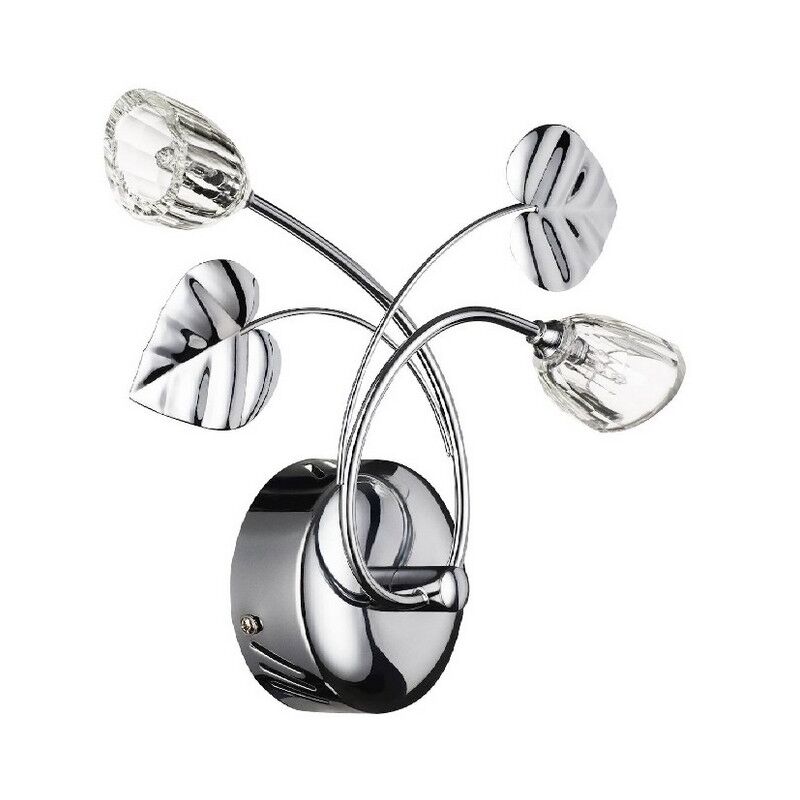 Applique Lodi, Métal, Verre, Chrome, 22,5x23x9 cm