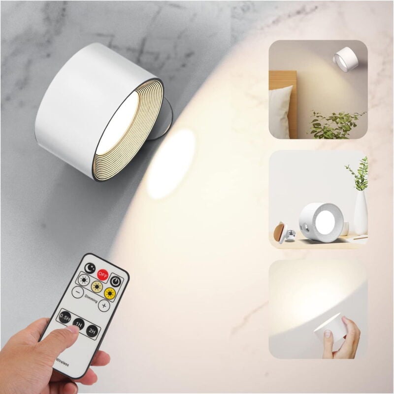Lampe murale magnétique à 3 niveaux de luminosité, lampe d'apprentissage multifonctionnelle, rechargeable, télécommande, veilleuse led, lampe de