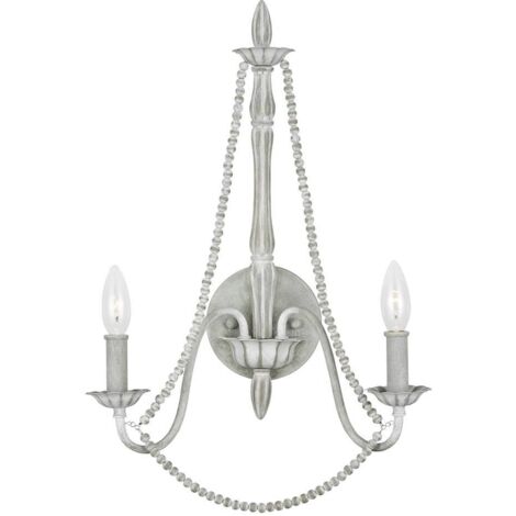 Lampe murale Maryville E14 40W Steel, bois Gris lavé L: 16,8 cm B: 35,6 cm Ø35.6 cm Dimmable