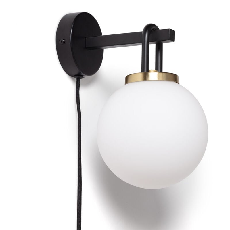 Efectoled - Lampe Murale Métal et Verre Arnor Noir